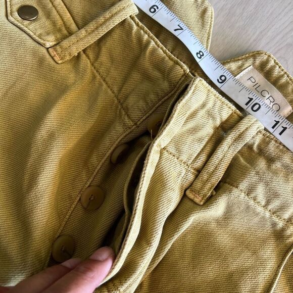 Pilcro and the Letterpress Pants Womens 28 Green Crop Button Fly - Picture 7 of 11